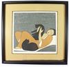 WILL BARNET Woman and Cats.
